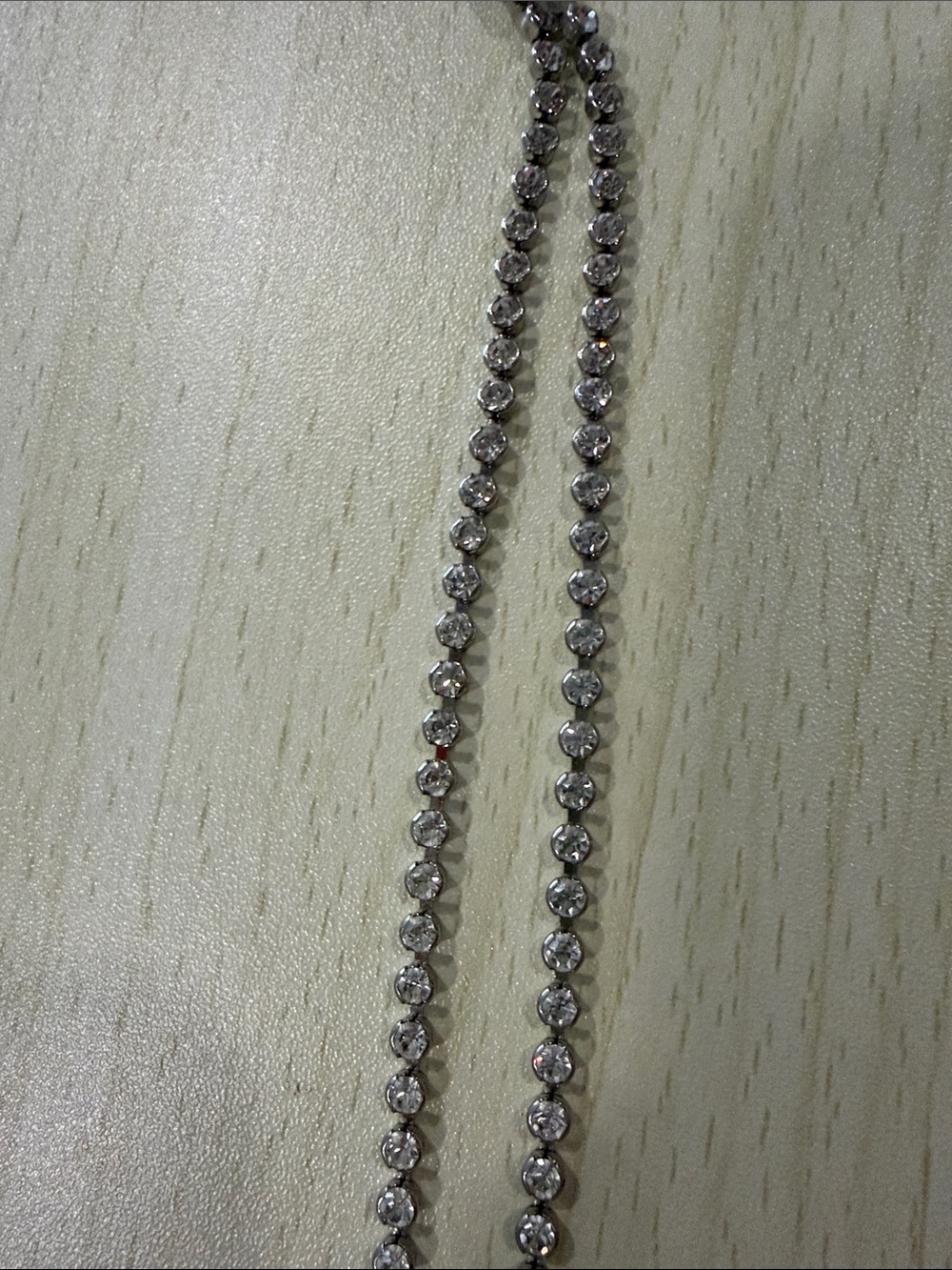 Silver Rhinestone Y-Drop Necklace - Picture 3 of 5